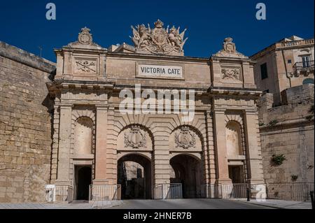 Victoria gate a la Valletta, Malta Foto Stock