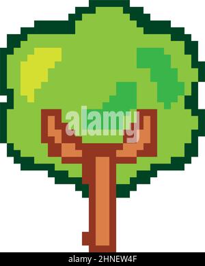 foresta di alberi pixelated Illustrazione Vettoriale