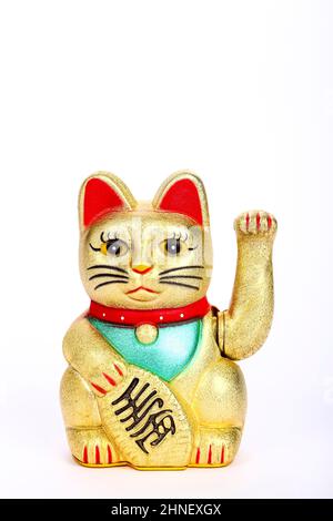 Il fascino fortunato della fortuna richiama il gatto Maneki Neko Foto Stock