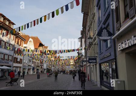 Decorazione di Carnevale del centro di Waldshut. Foto Stock