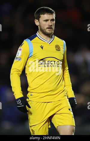 PETERBOROUGH, REGNO UNITO. FEB 16TH. John Swift di Reading durante la partita del campionato Sky Bet tra Peterborough United e Reading al Weston Homes Stadium di Peterborough, mercoledì 16th febbraio 2022. (Credit: James Holyoak | MI News) Credit: MI News & Sport /Alamy Live News Foto Stock