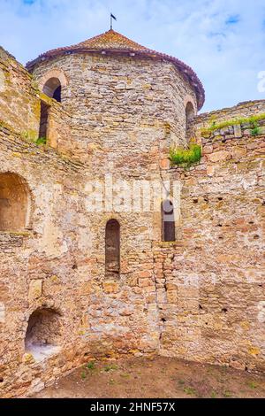 La torre e il cortile della Cittadella, Akkerman Fortezza, Bilhorod-Dnistrovskyi, Ucraina Foto Stock