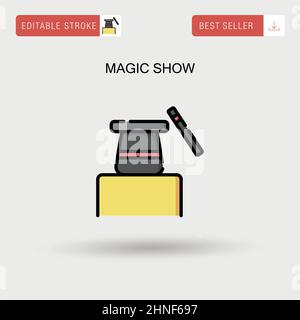 Icona vettoriale semplice di Magic show. Illustrazione Vettoriale