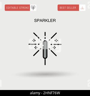 Icona vettoriale semplice Sparkler. Illustrazione Vettoriale