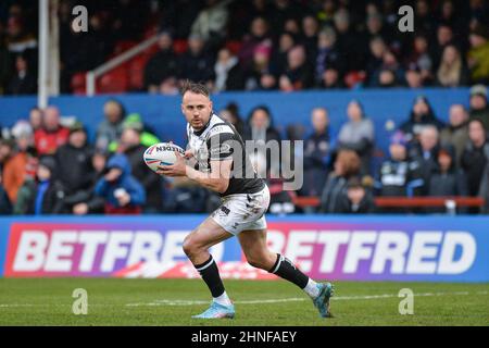 Wakefield, Inghilterra - 13 Febbraio 2022 - Josh Reynolds (6) di Hull FC in azione durante la Rugby League Betfred Super League Round 1 Wakefield Trinity vs Hull FC al Be Well Support Stadium, Wakefield, UK Dean Williams Foto Stock