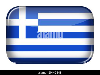 Icona del Web in Grecia pulsante rettangolo con immagine del tracciato di ritaglio 3D Foto Stock