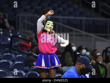 Chicago, Illinois, Stati Uniti. 16th Feb 2022. Un giovane fan che mostra sostegno durante la partita di basket della NCAA Big East Conference tra DePaul e Marquette presso la Wintrust Area di Chicago, Illinois. Dean Reid/CSM/Alamy Live News Foto Stock