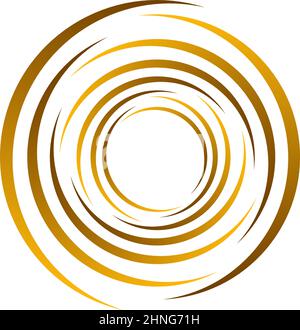 Spirale, turbolenza, turbolenza. Cerchio segmentato rotante, elemento di disegno circolare del cerchio di swoosh, vettore icona - illustrazione vettoriale di scorta, grafica clip-art Illustrazione Vettoriale