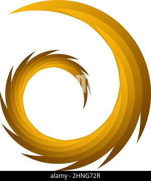 Spirale, turbolenza, turbolenza. Cerchio segmentato rotante, elemento di disegno circolare del cerchio di swoosh, vettore icona - illustrazione vettoriale di scorta, grafica clip-art Illustrazione Vettoriale