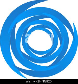 Spirale, turbolenza, turbolenza. Cerchio segmentato rotante, elemento di disegno circolare del cerchio di swoosh, vettore icona - illustrazione vettoriale di scorta, grafica clip-art Illustrazione Vettoriale