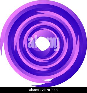 Spirale, turbolenza, turbolenza. Cerchio segmentato rotante, elemento di disegno circolare del cerchio di swoosh, vettore icona - illustrazione vettoriale di scorta, grafica clip-art Illustrazione Vettoriale