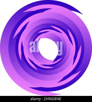Spirale, turbolenza, turbolenza. Cerchio segmentato rotante, elemento di disegno circolare del cerchio di swoosh, vettore icona - illustrazione vettoriale di scorta, grafica clip-art Illustrazione Vettoriale