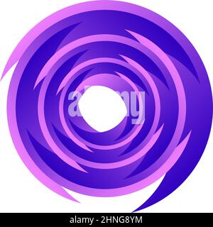 Spirale, turbolenza, turbolenza. Cerchio segmentato rotante, elemento di disegno circolare del cerchio di swoosh, vettore icona - illustrazione vettoriale di scorta, grafica clip-art Illustrazione Vettoriale