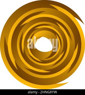 Spirale, turbolenza, turbolenza. Cerchio segmentato rotante, elemento di disegno circolare del cerchio di swoosh, vettore icona - illustrazione vettoriale di scorta, grafica clip-art Illustrazione Vettoriale