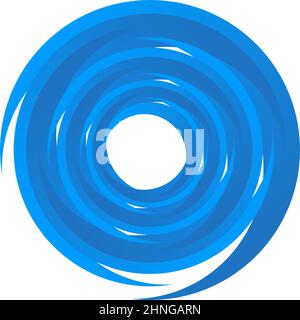 Spirale, turbolenza, turbolenza. Cerchio segmentato rotante, elemento di disegno circolare del cerchio di swoosh, vettore icona - illustrazione vettoriale di scorta, grafica clip-art Illustrazione Vettoriale