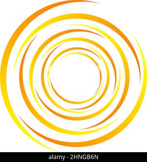 Spirale, turbolenza, turbolenza. Cerchio segmentato rotante, elemento di disegno circolare del cerchio di swoosh, vettore icona - illustrazione vettoriale di scorta, grafica clip-art Illustrazione Vettoriale