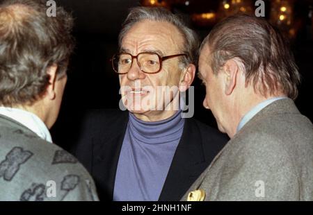 Rupert Murdoch, magnate commerciale australiano-americano a Bucarest, Romania, 1990, subito dopo la caduta del comunismo. Foto Stock