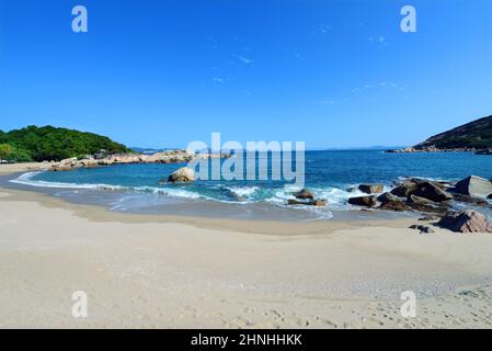 Baia di Shek Pai WAN, isola di Lamma, Hong Kong. Foto Stock