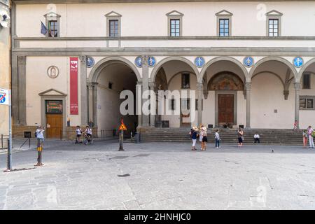 Piazza della Santissima Annunziata, Istituto degli Innocenti, Firenze, Toscana, Italia, Europa Foto Stock