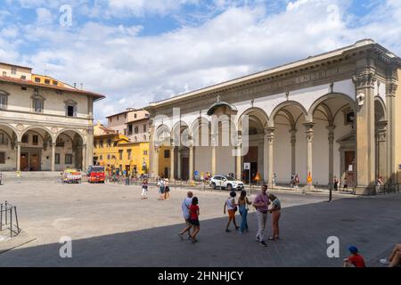 Piazza della Santissima Annunziata, Firenze, Toscana, Italia, Europa Foto Stock