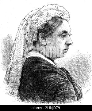 'Victoria, Principessa Alexandrina Victoria di Kent, 24. Maggio 1819 - 22. Januar 1901, Viktoria war von 1837 bis 1901 Königin des Vereinigten Königreichs Großbritannien und Irland, ab mai 1876 trug sie als erste britische Monarchin zusätzlich den Titel Kaiserin von Indien / Victoria, Principessa Alexandrina Victoria di Kent, 24 maggio 1819 - 22 gennaio 1901, Victoria fu Regina del Regno Unito di Gran Bretagna e Irlanda dal 1837 al 1901; dal maggio 1876 fu la prima monarca britannica a detenere il titolo aggiuntivo di Empress of India', Historisch, Historical, Digital Improved Reproduction of A. Foto Stock