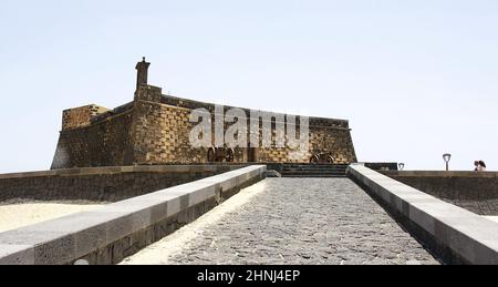 Castillo de San Gabriel in Arrecife, Lanzarote, Isole Canarie, Spagna, Europa Foto Stock