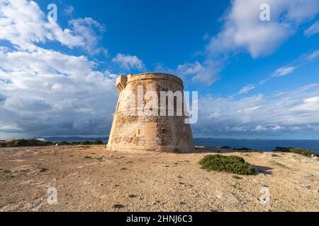 Torre de sa Punta prima, Isole Balearis, Formentera, Spagna Foto Stock