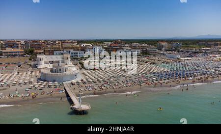 Europa, Italia, Lazio, Roma, Ostia Beach Foto Stock