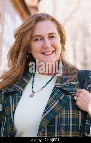 Madrid, Spagna. 17th Feb 2022. Francesca Thyssen Bornemisza si pone durante la sessione di ritratti al Matadero di Madrid. (Foto di Atilano Garcia/SOPA Images/Sipa USA) Credit: Sipa USA/Alamy Live News Foto Stock