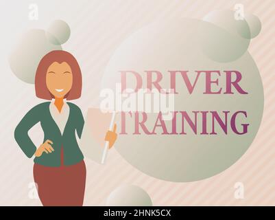 Testo che mostra ispirazione driver Training, parola scritta sul corso di studio che insegna come guidare un veicolo Abstract discute importanti News, Expl Foto Stock