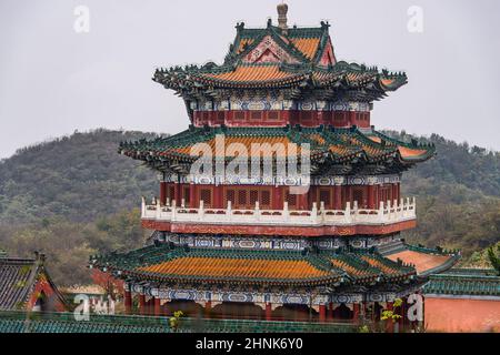 Tempio di Tianmenshan Foto Stock