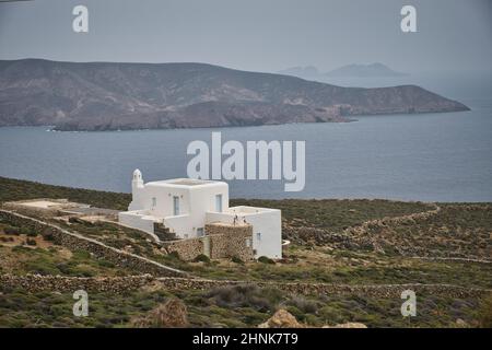 Foto della spiaggia di Mykonos nell'isola greca Foto Stock