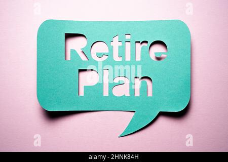 401k Fondi di pensionamento. Ritiro del piano investimento e risparmio Foto Stock