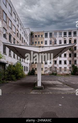 Cortile della vecchia sede della polizia a Francoforte Foto Stock