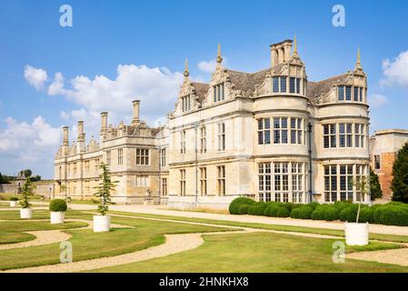 Kirby Hall un 17th secolo in rovina Elizabethan casa signorile o casa di campagna vicino a Gretton vicino a Corby Northamptonshire Inghilterra GB Europa Foto Stock