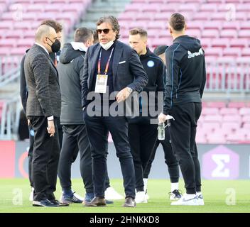 Barcellona, Catalogna, Espana. 17th Feb 2022. Durante la partita di calcio dell'Europa League FC Barcellona vs SSC Napoli il 17 febbraio 2022 allo stadio Camp Nou di Barcellona.in foto: Giuntoli (Credit Image: © Fabio Sasso/ZUMA Press Wire) Foto Stock