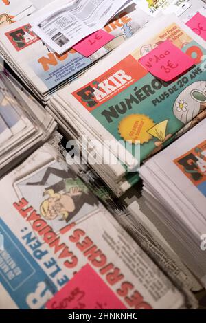 Francia, Bretagna, Ploufragan il 2022-02-10. Nell'ambito della campagna di Jean-Luc Melenchon per le elezioni presidenziali, Francia Insoumise riunione a Ploufr Foto Stock