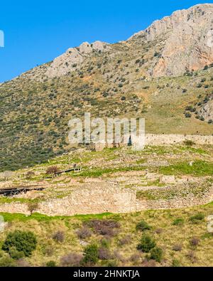 Forte di Micenas, Peloponneso, Grecia Foto Stock