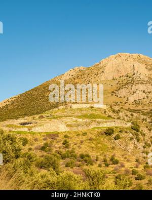 Forte di Micenas, Peloponneso, Grecia Foto Stock