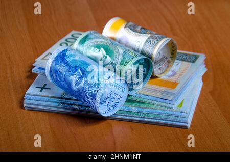 Carta moneta polacca, banca, Foto Stock