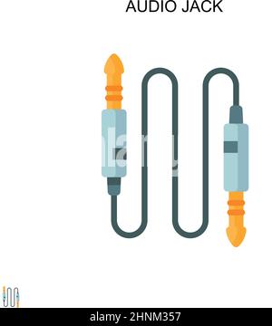 Jack audio icona vettore semplice. Modello di disegno del simbolo di illustrazione per l'elemento dell'interfaccia utente mobile Web. Illustrazione Vettoriale