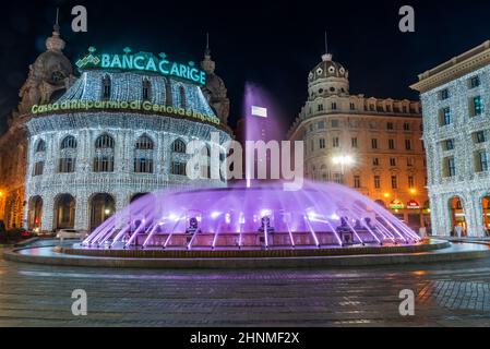 Piazza De Ferrari a Natale Foto Stock