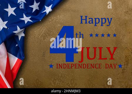 Banner Happy Presidents Day con 4th di luglio, bandiere americane. USA Independence Day, American Labor Day, Memorial Day, US election Concept. Foto Stock