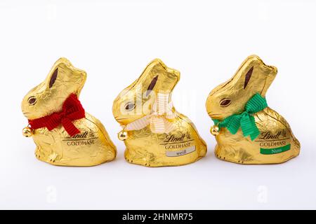 Coniglietto DI cioccolato LINDT Foto Stock