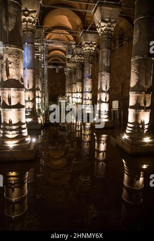 Serefiye Cistern (Teodosio Cistern) a Istanbul, Turchia Foto Stock