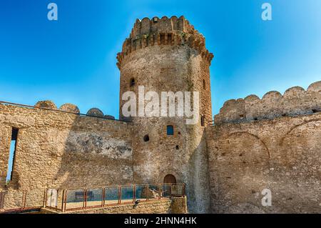 Veduta del Castello Aragonese, Isola di Capo Rizzuto, Italia Foto Stock