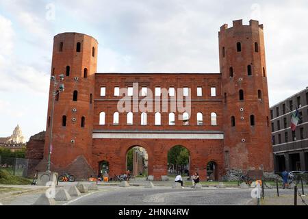 Porta Palatina a Torino Foto Stock