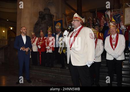 Hannover - storming del municipio di carnevale Foto Stock