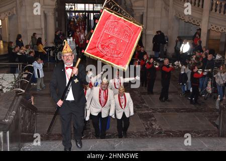 il municipio di carnevale storming ad Hannover Foto Stock