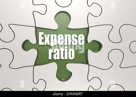 Rapporto spese parola su puzzle, rendering 3D Foto Stock